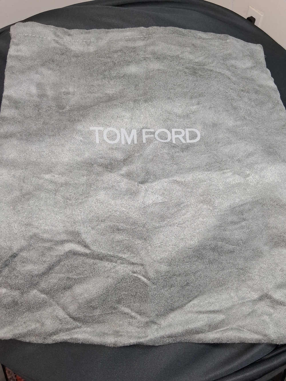 Tom Ford Gray Velvet Dust Bag with White Logo